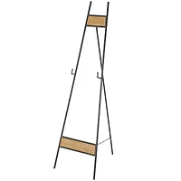 51" Black Metal Easel with Wood Accents