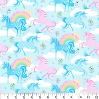 Fabric Traditions Pink Unicorn Cotton Fabric