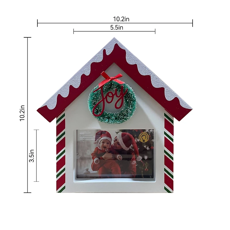 4" x 6" Peppermint House Light-Up Tabletop Frame by Studio Décor®
