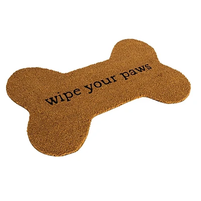 Hello Honey® 29" x 17.5" Wipe Your Paws Natural Coir Bone Doormat
