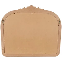 35" Brown & Black Woven Floral Rattan Wall Mirror with Beaded Detailing