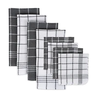 DII® J&M Gray Waffle Weave Dishtowel & Dishcloth Set