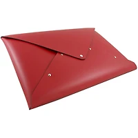 JAM Paper Red Legal Size Italian Leather Portfolio with Snap Closure