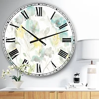 Designart Aqua Rose Natural Element Wall Clock