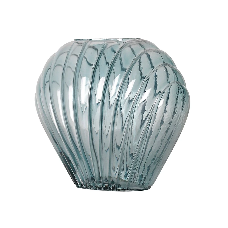 American Art Decor Sea Scallops Azure Glass Vase Set