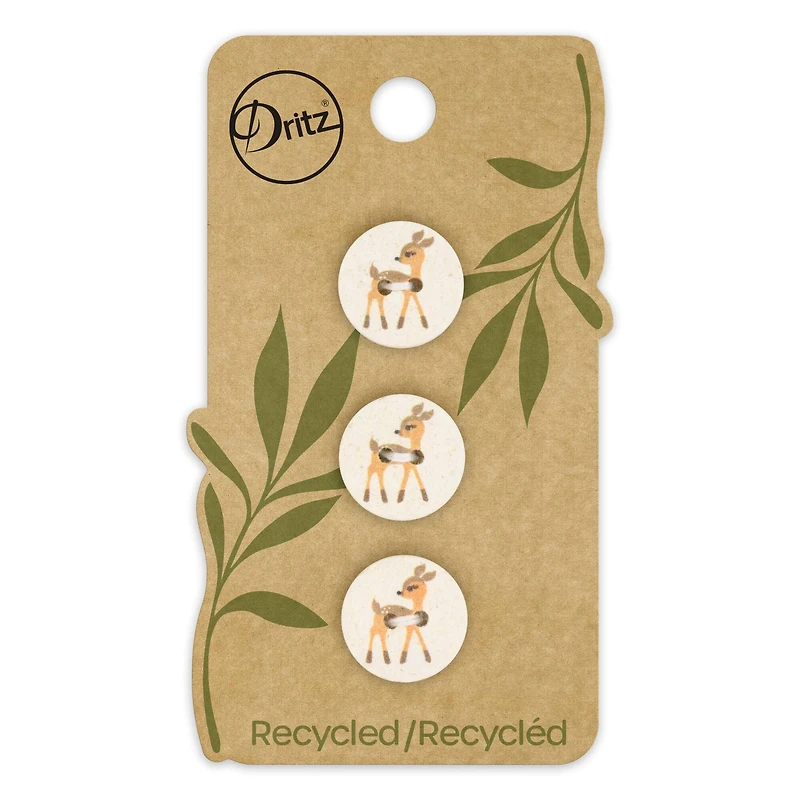 Dritz® 15mm Natural Recycled Cotton Deer Button, 9ct.
