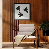 American Art Decor Silhouettes in Flight Paper & Linen Wall Art - 18" x 18"