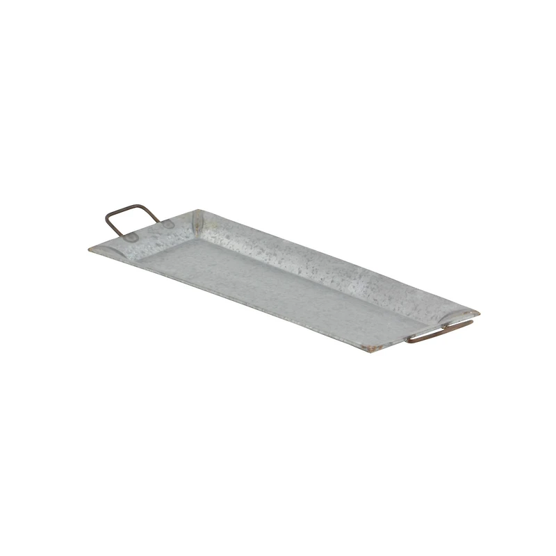 Gray Metal Farmhouse Tray Set