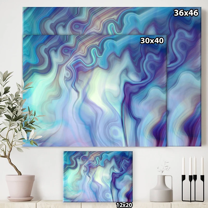 Designart - Marbled Colours in Shades of Turquoise and Purple