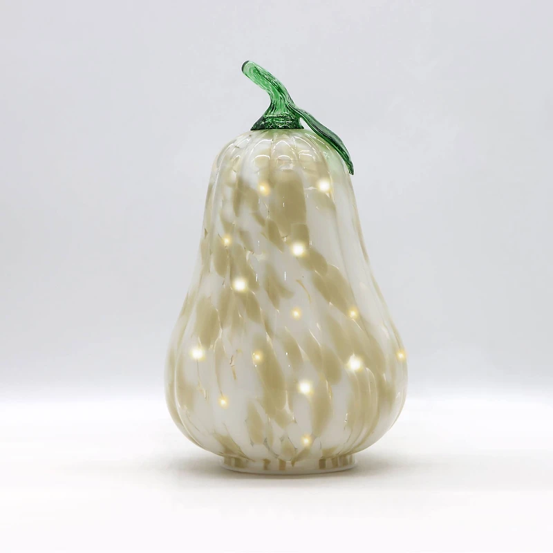 Warm White LED Cream Glass Gourd by Ashland®