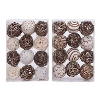 3" Natural Dried Floral Vase Filler Orb Set