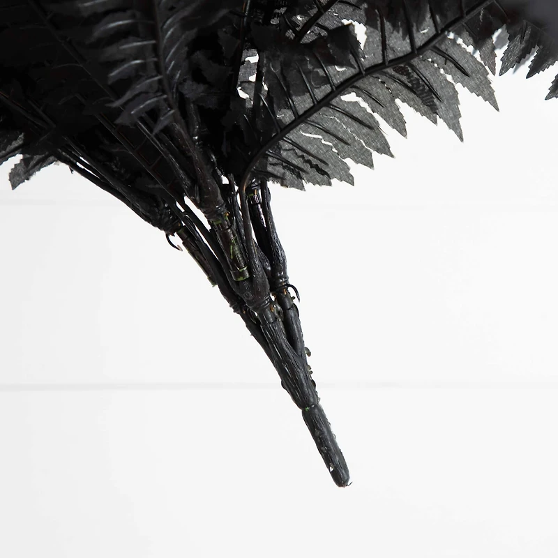 40in. Artificial Halloween Black Boston Fern - Set of 2