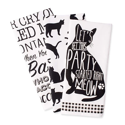 DII® Cat Printed Dishtowel Set