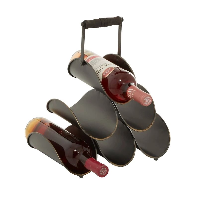 The Novogratz 15" Black Metal Industrial Wine Rack