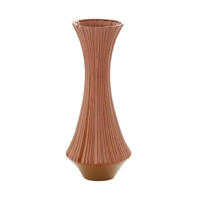 Rust Ceramic Modern Vase, 20" x 8" x 8"