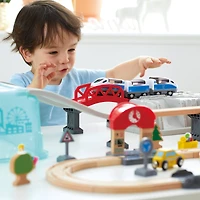 Hape Wooden City Train Bucket Set