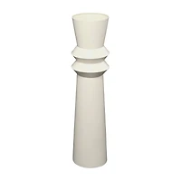 The Novogratz 2.5ft. Cream Metal Tall Art Deco Fluted Floor Vase