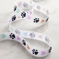 12 Pack: 5/8" x 7yd. Grosgrain Paw Print Ribbon by Celebrate It™