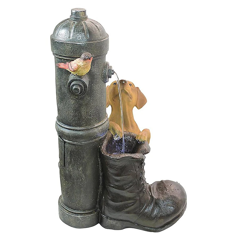 Design Toscano Fire Hydrant Pooch Sculptural Fountain