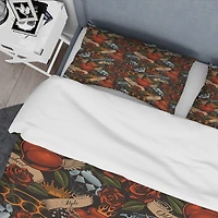 Designart 'Old school tattoo pattern' Floral Bedding Set