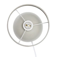 Simple Designs 12" Petite Mid Century Light Woodgrain Base Table Lamp