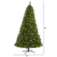 8ft. Pre-Lit Aberdeen Spruce Artificial Christmas Tree, Clear LED Lights