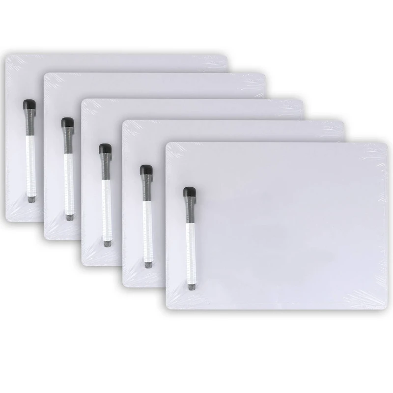 Pacon 5 Pack 9" x 12" 1-Sided, Plain, Dry Erase Whiteboards