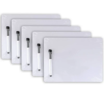 Pacon 5 Pack 9" x 12" 1-Sided, Plain, Dry Erase Whiteboards
