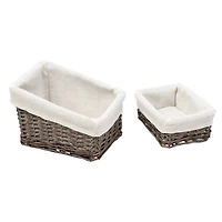 Honey Can Do 7-Piece Split Willow Woven Bathroom Storage Basket Set