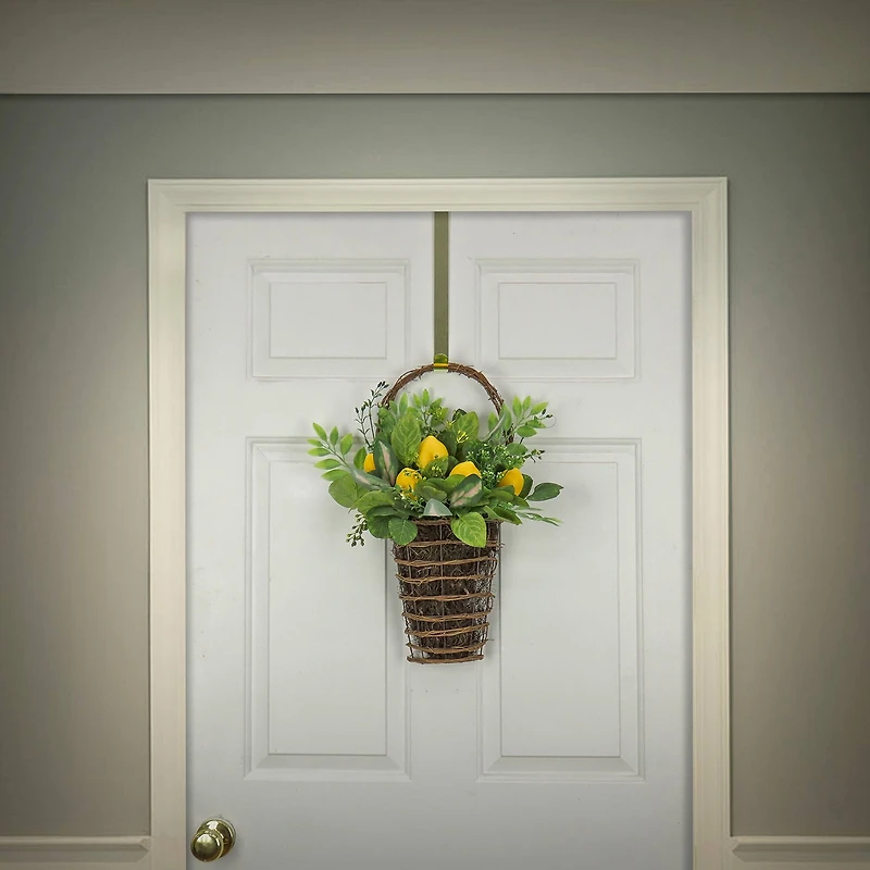 21" Leafy Greens & Lemons Wall Basket