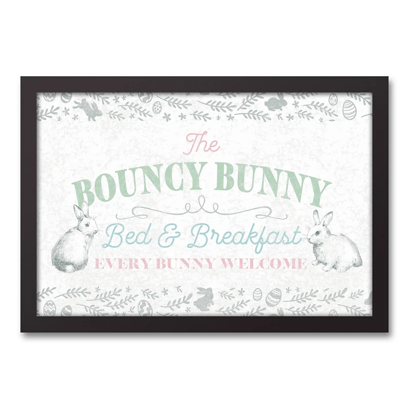 The Bouncy Bunny Bed & Breakfast Black Framed Canvas