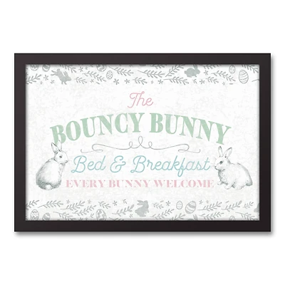 The Bouncy Bunny Bed & Breakfast Black Framed Canvas