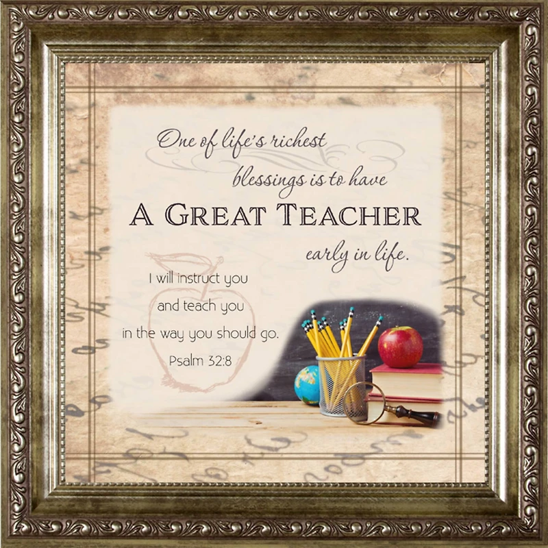 A Great Teacher Early in Life Framed Plaque with Easel