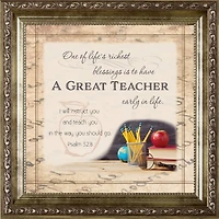 A Great Teacher Early in Life Framed Plaque with Easel