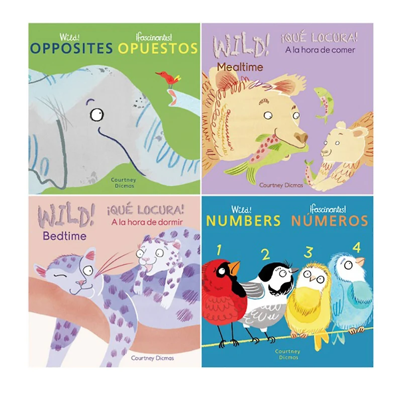 Child's Play Books Wild! Concepts Bilingual Spanish & English Board Book Set