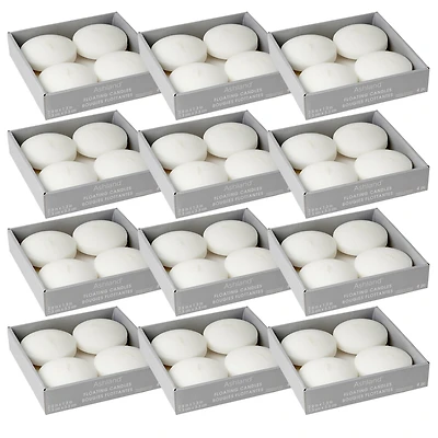12 Packs: 4 ct. (48 total) Basic Elements™ White Floating Candles by Ashland®