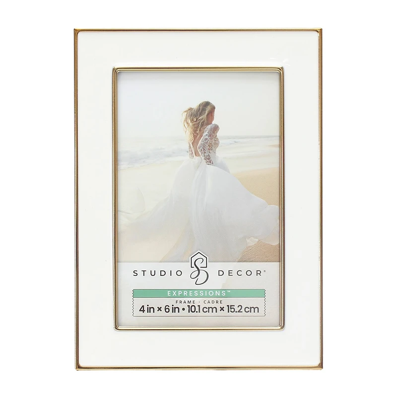 Expressions™ White with Gold Outline Wall Frame by Studio Décor