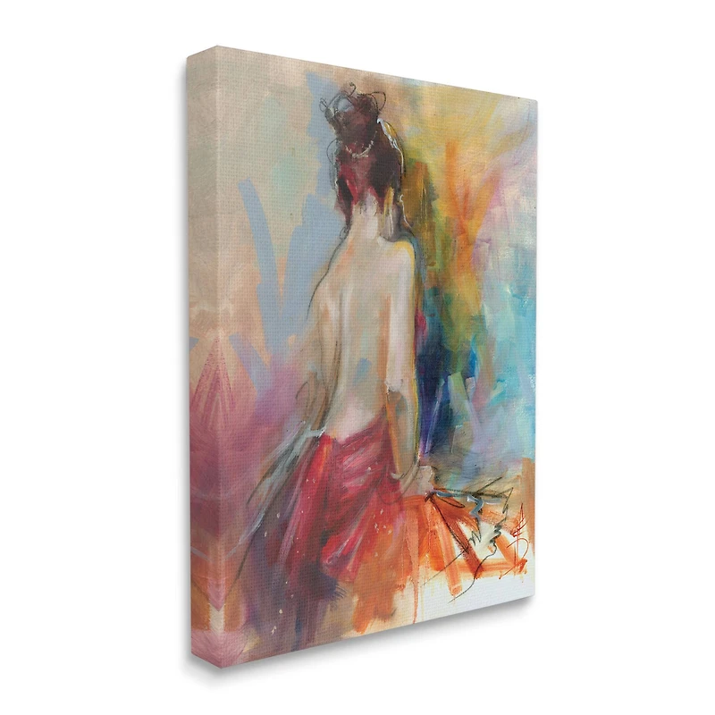 Stupell Industries Contemporary Female Pose Energetic Brush Strokes Canvas Wall Art
