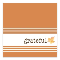 Orange & White Stripes Grateful Fall Canvas Wall Art