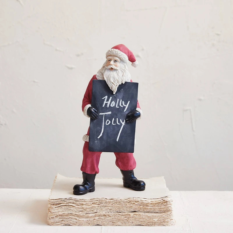 Hello Honey® 12.25" Red, White & Black Santa Décor with Chalkboard