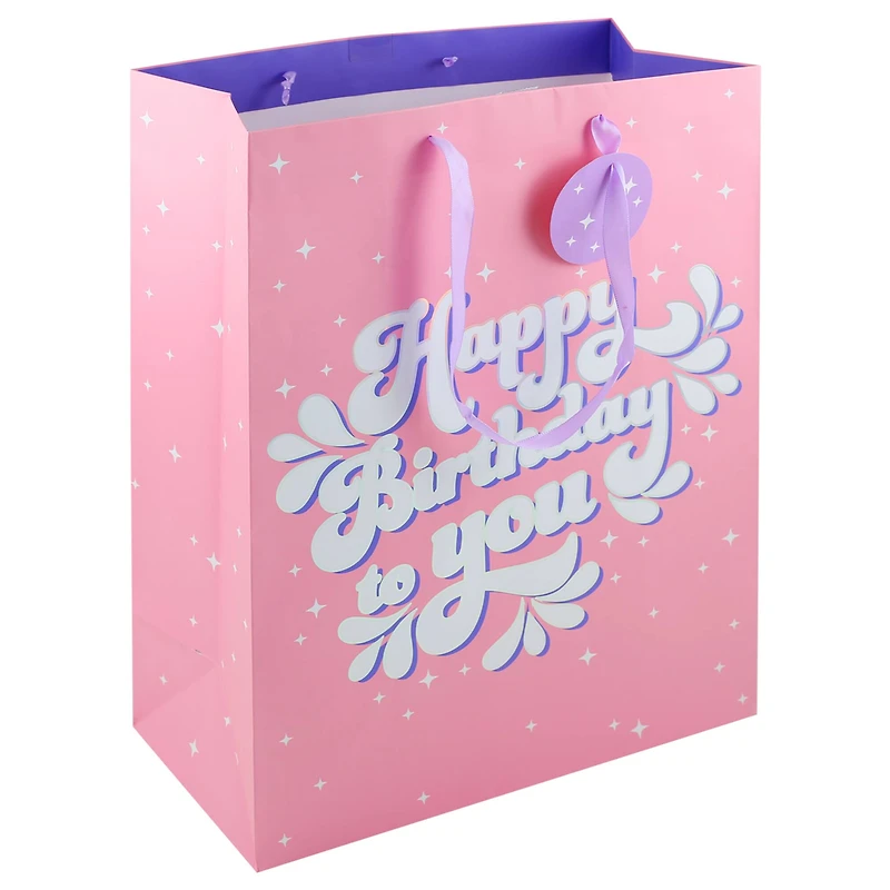 Large Pink Happy Birthday Gift Bag by Celebrate It™