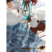Blue Paisley Print Outdoor Placemat Set/6"
