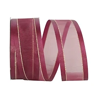 JAM Paper 1.5" x 25yd. Sheer Satin Edge Metallic Ribbon