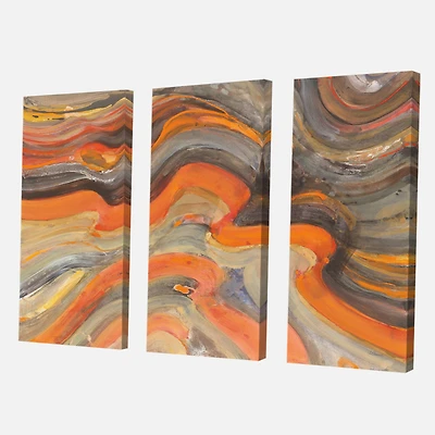 Designart - Abstract Gilded Orange Waves