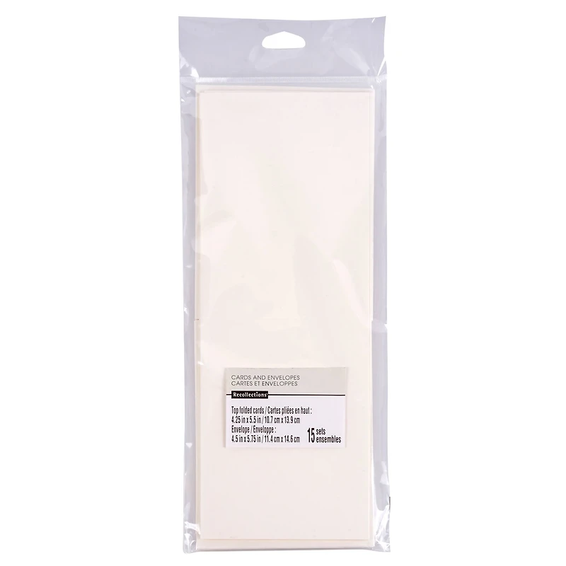 Ivory Top Folded Cards & Envelopes by Recollections™, 4.25" x 5.5"