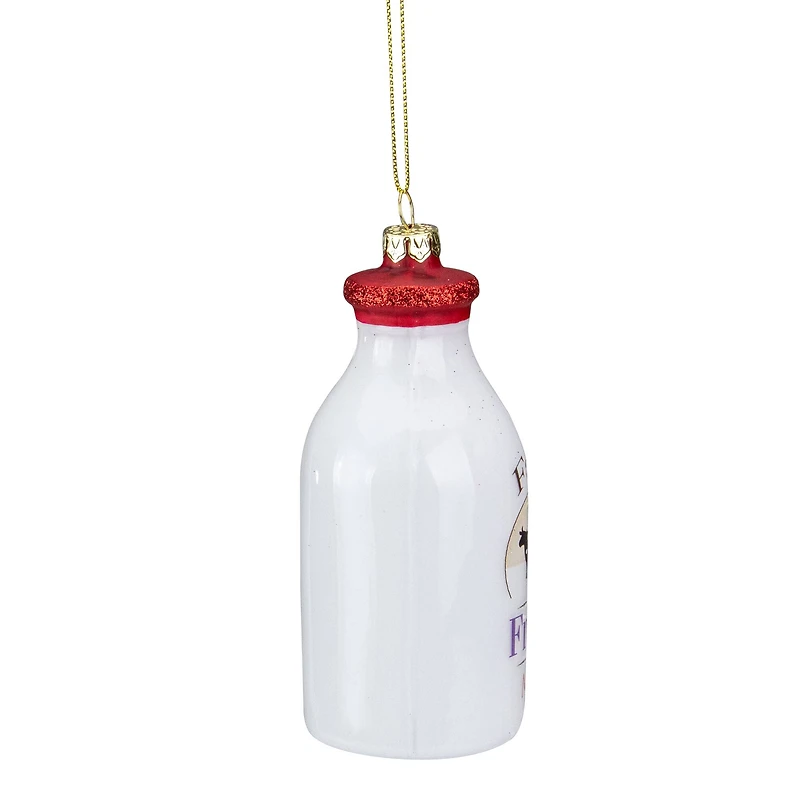 4.5" Farm Fresh Milk Glass Bottle Ornament