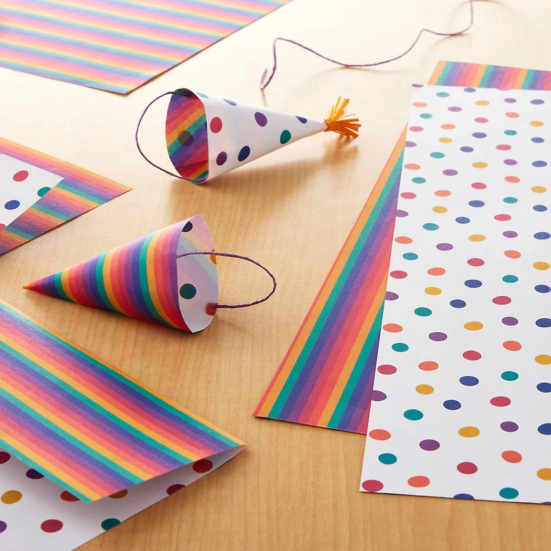 Rainbow Dot Stripe Double-Sided Cardstock Paper by Recollections™, 12" x 12"