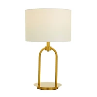 Gold Modern Table Lamp, 7" x 7" x 19"