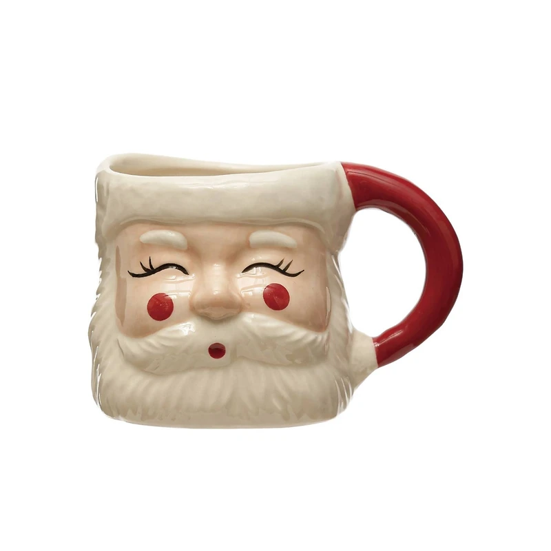 Hello Honey® Hand Painted Stoneware Santa Mug