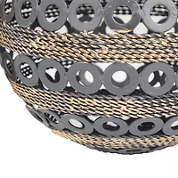 Set of 2" Grey Metal Industrial Sculpture, 8" x 8" x 8"